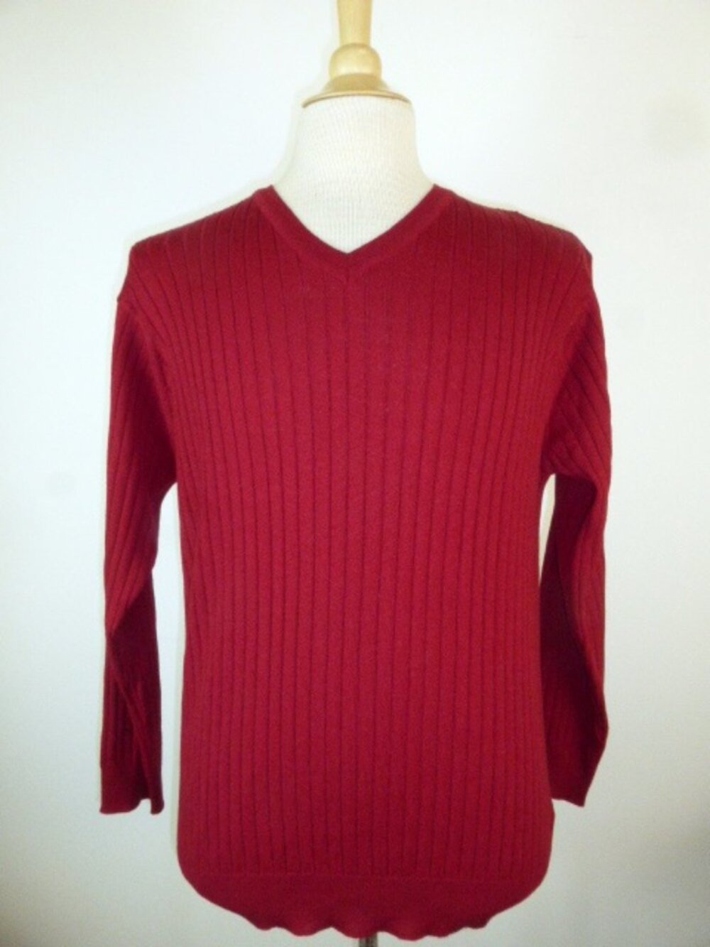 Peter Werth Italy ribbed v merino wool sweater S